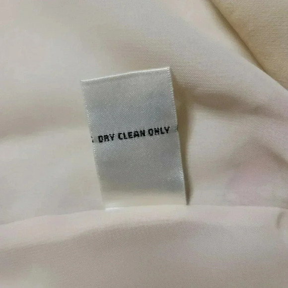 Jill stuart Off The Shoulder Blouse Womens M Ivory FloralBow 3/4 Sleeve hem tie - Picture 10 of 10